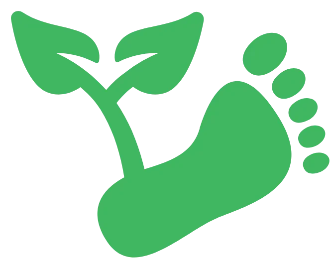 green carbon footprint icon