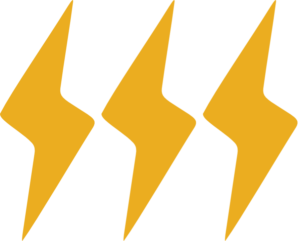Three Lightning Bolt Icons